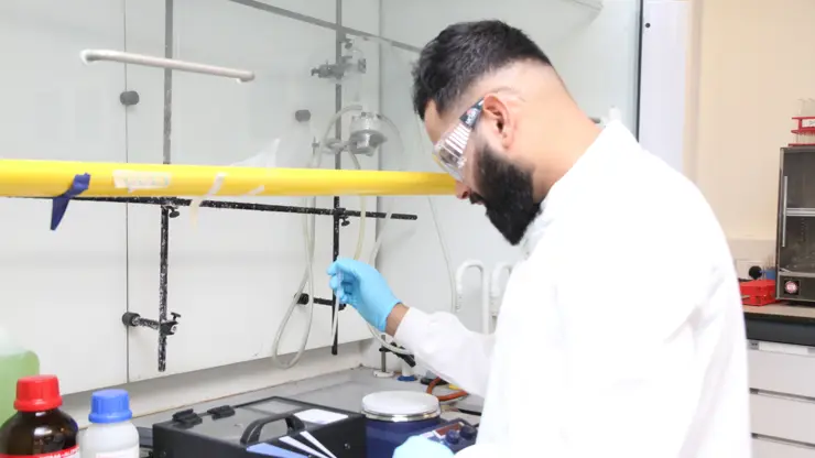 Udit working in a lab