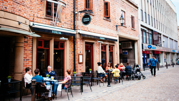 Cafes and restaurants on Winckley Street on the way to Winckley Square Gardens 