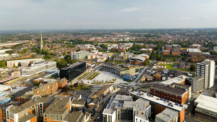 Preston city centre skyline