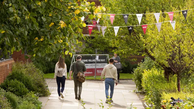 Students on a campus tour