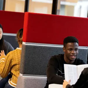 International students using the study spaces in our Worldwise Centre