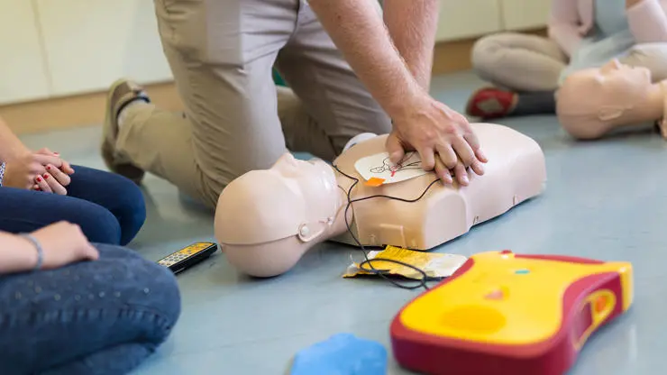 A defibrillator demonstration