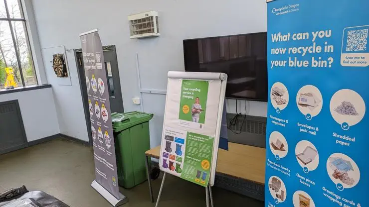 Recycling Glasgow banners in a Toolbox Talk classroom