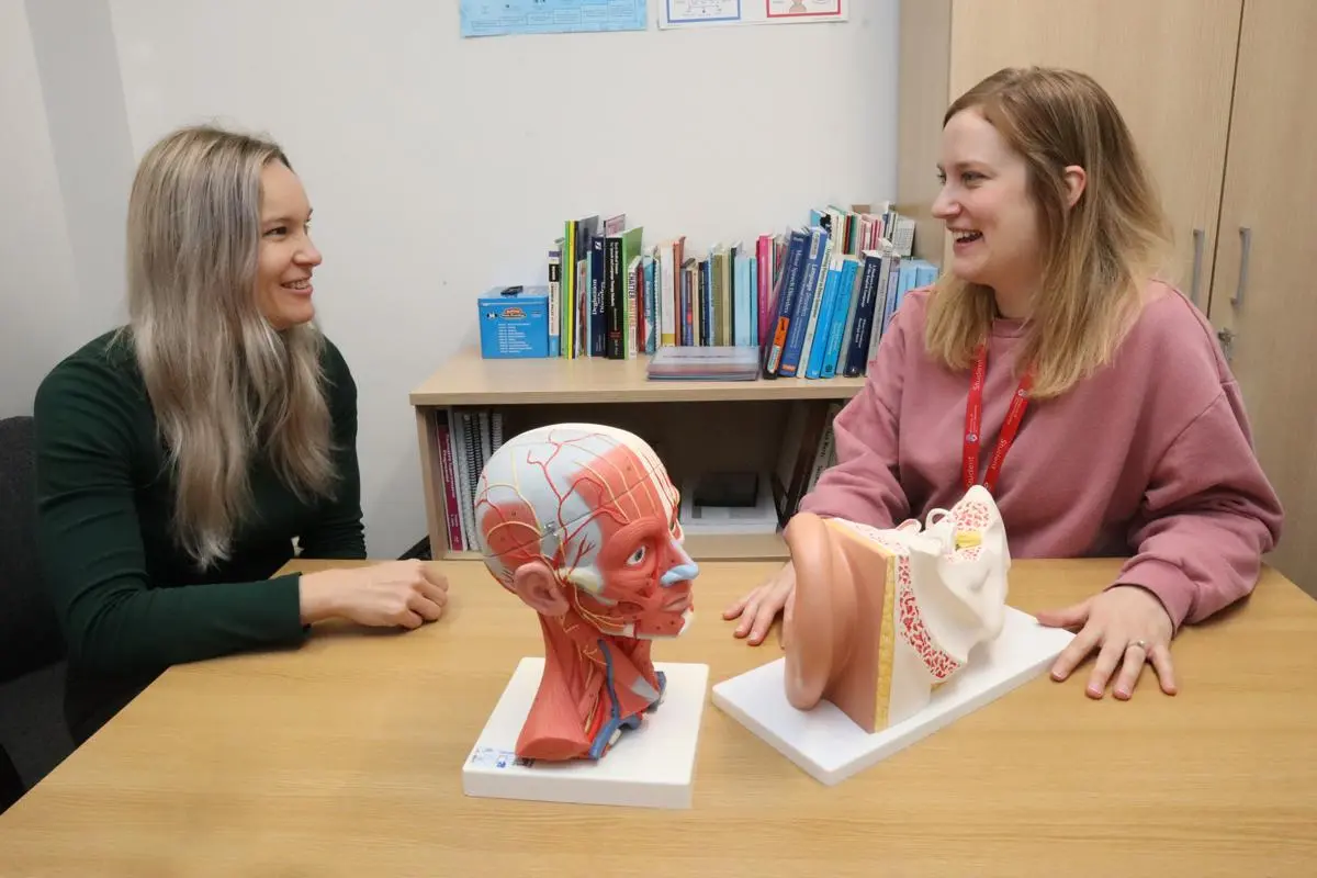 Patrycya Golebiewska and Caroline Booth in Speech and Language Therapy Resource Room