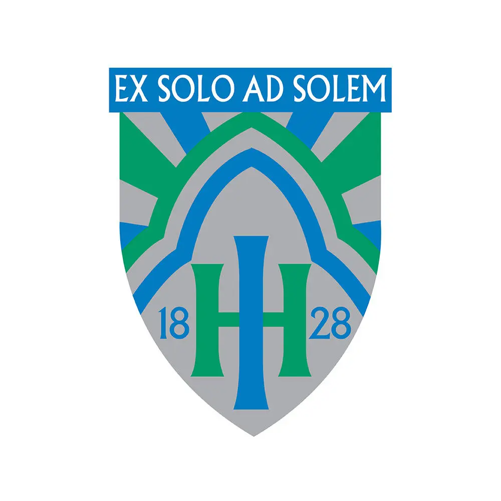 Blue, grey and green shield logo with the motif 'Ex Solo Ad Solem (1828)'