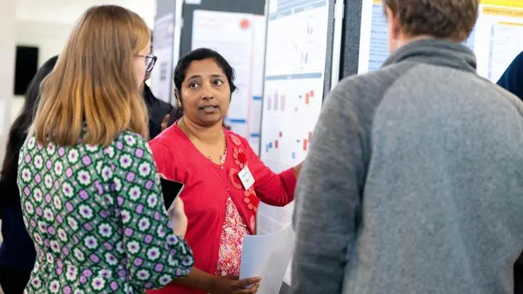 Malabika Ghosh talking to event attendees