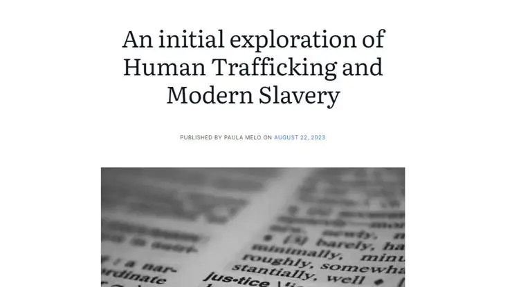 Paula wrote an article on human trafficking for Its a Penalty.