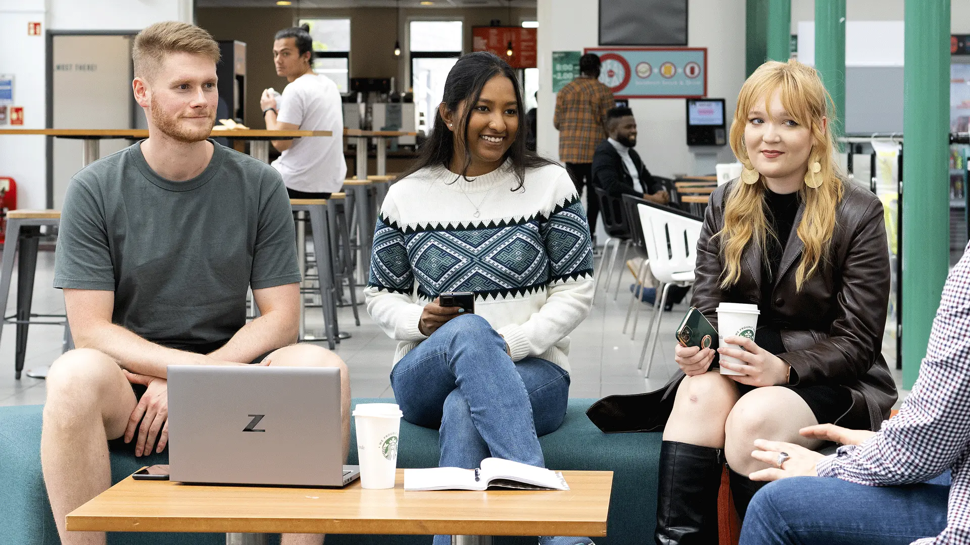 Students in the Students' Union cafe.