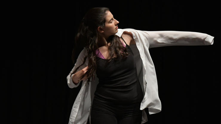 Dance student performing