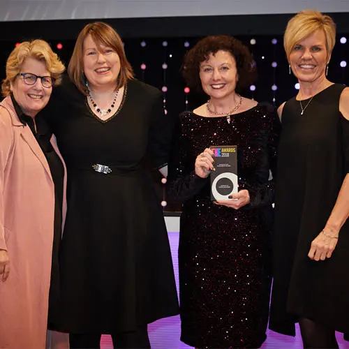 UCLan's Debbie Williams collects an award